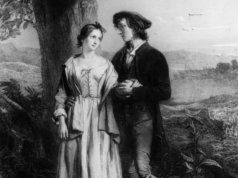 Robert Burns was known for being a ladies' man, fathering 12 children between 4 different women. He was married to Jean Armour, the mother of nine of his children, though he often engaged in extramarital affairs, such as his romance with Mary Campbell (pictured) who is said to have inspired some of Burns' most popular works. 