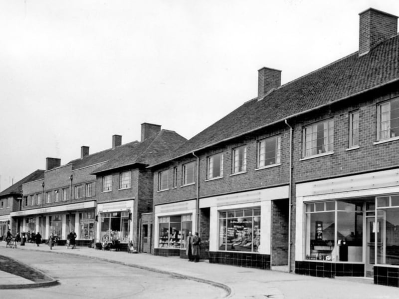 Shops on Margetson Crescent, Parson Cross, Sheffield, at some time between 1940 and 1959