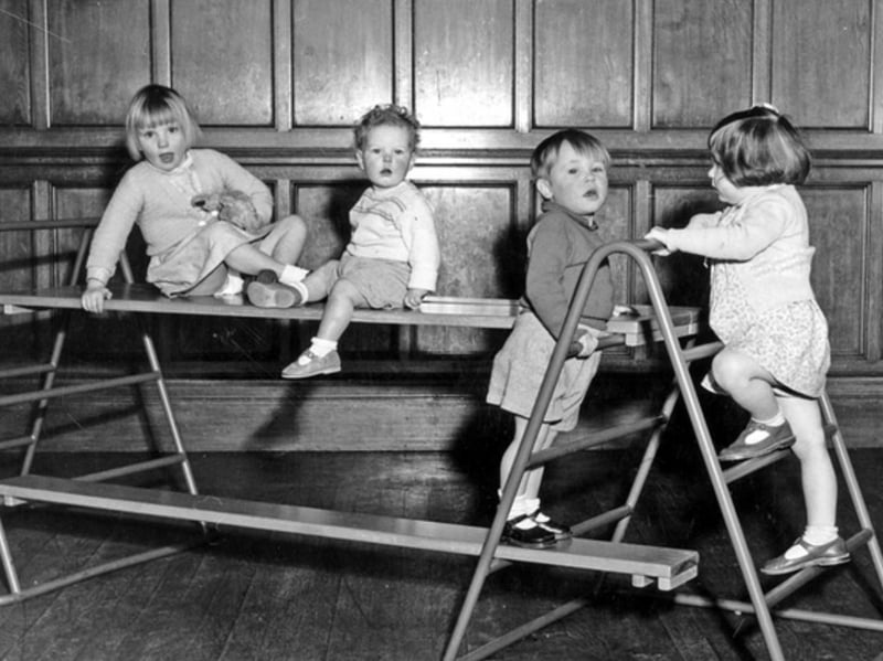 Youngsters in a residential nursery at 'The Moss', Limb Lane, Dore,  which opened in 1949