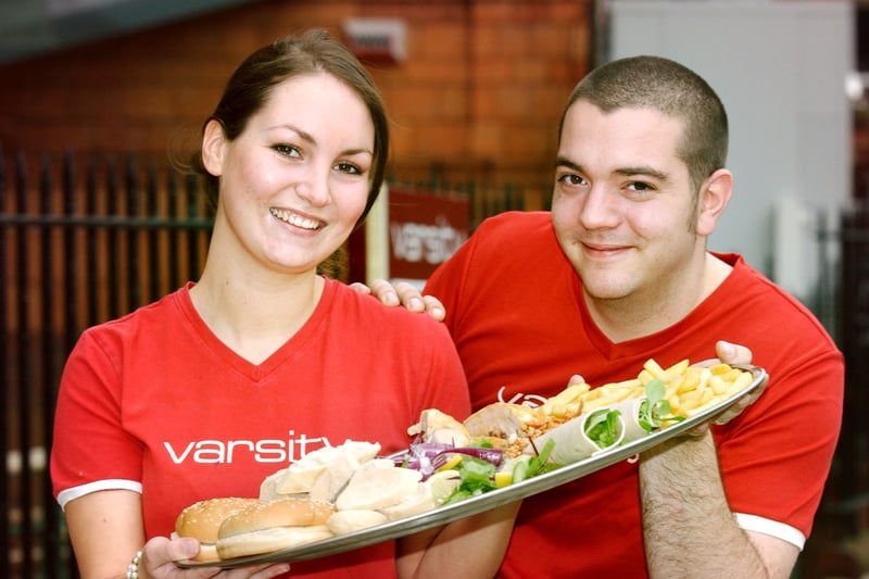 Nikki Carthy and Andy Cooper were serving up free food and raising money for Macmillan Cancer in this great 2004 reminder.