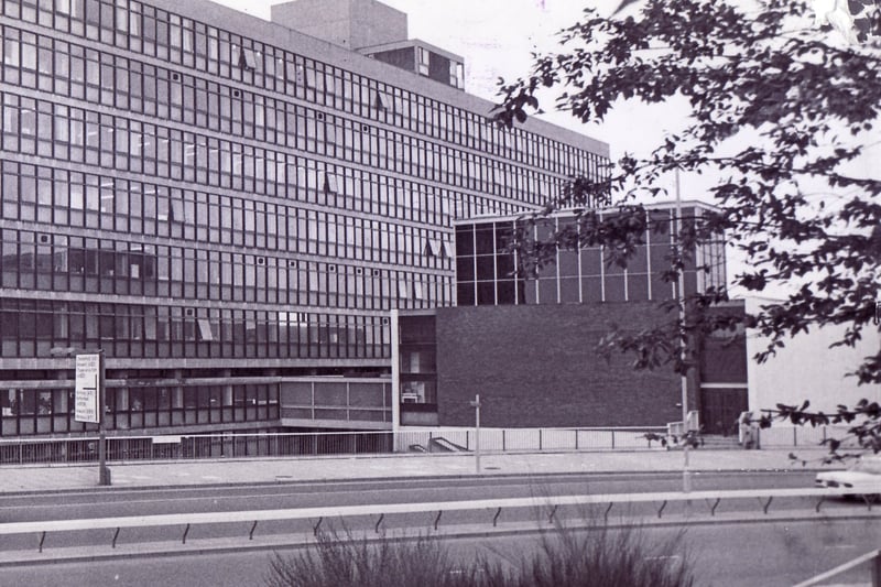 The view of Sheffield Polytechnic from Arundel Gate in the 1980s.
