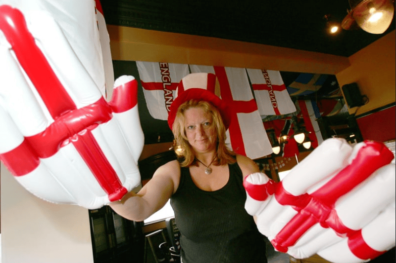 Owner Shirley Sheppard was showing her World Cup support for England in this 2006 scene at the Cyprus. 