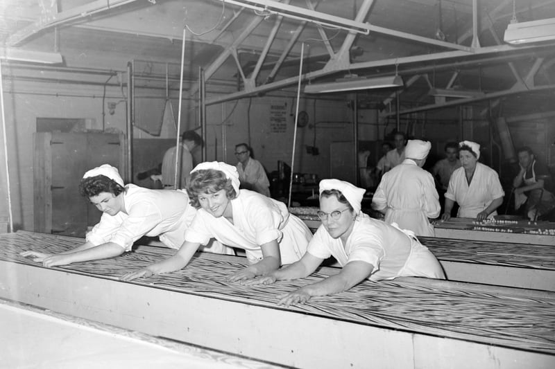 Rock rolling in a sweet factory in George Street, Blackpool. Pictured centre is the area Candy Queen Lisa Hart