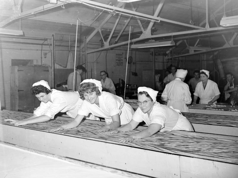 Rock rolling in a sweet factory in George Street, Blackpool. Pictured centre is the area Candy Queen Lisa Hart