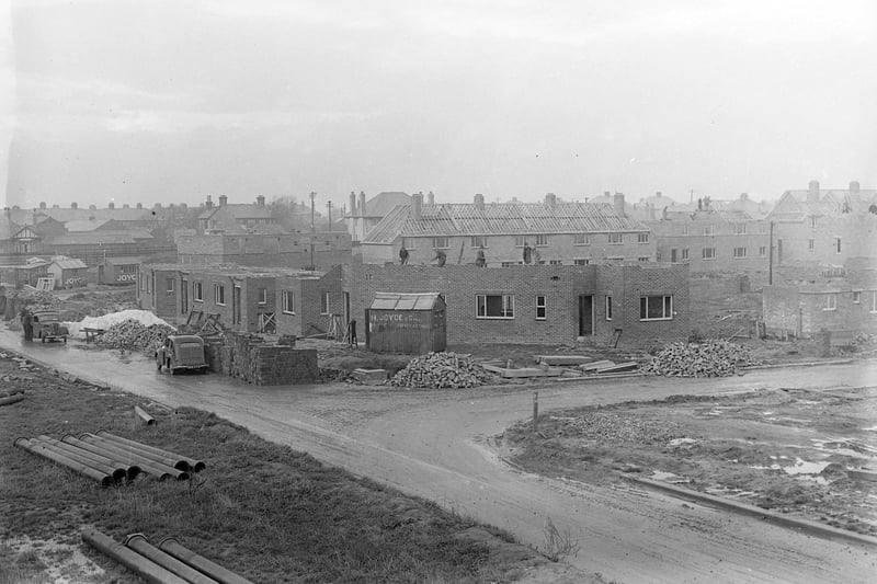 Building underway of the new houses in Grange Park, Blackpool