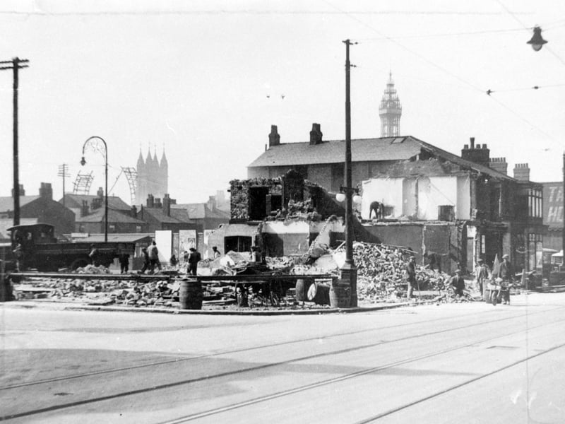 Whilst the Giant Wheel was disappearing from the Blackpool skyline in 1929 work was underway to clear buildings on Talbot Road to make way for the Corporation Bus Station to be enlarged. Construction of the new Bus Station and multi-storey car park began in 1937