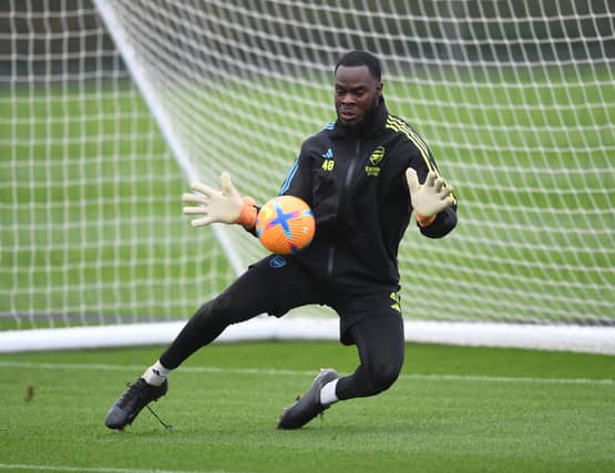 Ovie Ejeheri was signed on loan from Arsenal and is current serving as Pompey's first choice 'keeper.