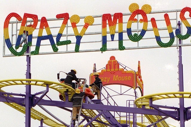 Remember the Crazy Mouse at South Pier? Fortunately this was a simulated rescue at the South Pier ride in 1998 Photo: Bill Johnson