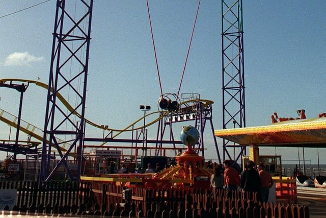 The sky screamer ride in action on South Pier in the late 1990s