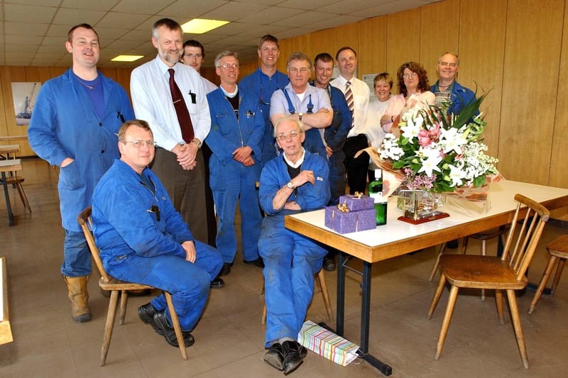 George Morrell was 71 when he was pictured on his retirement day in 2004.