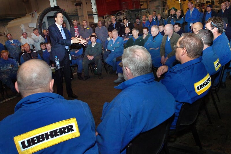 Leader of the Labour Party, Ed Miliband visited Liebherr in Sunderland and chatted to the workforce in 2011.