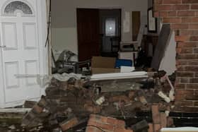 The front of a house was demolished when two cars crashed into it in Hunters Bar, Sheffield