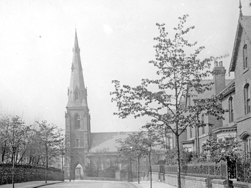 Grange Road, Sharrow, looking towardsthe  Church of England Mortuary Chapel, General Cemetery, some time between 1920 and 1939