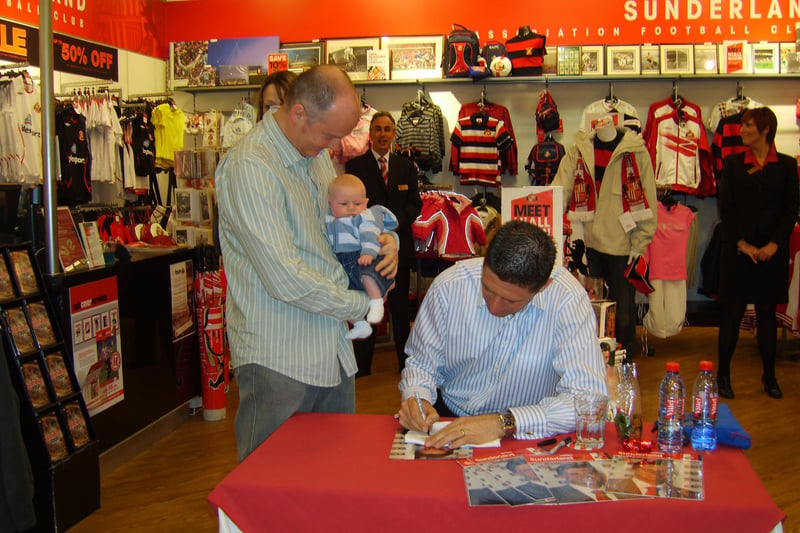 An autograph for one of Sunderland's youngest fans 15 years ago.