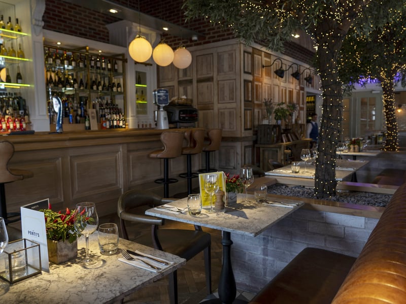 Ponti's at Fox Valley, in Stocksbridge, Sheffield, is a family-friendly Italian restaurant with a stunning interior, complete with trees garlanded with fairy lights, which give the impression of dining in a pretty piazza