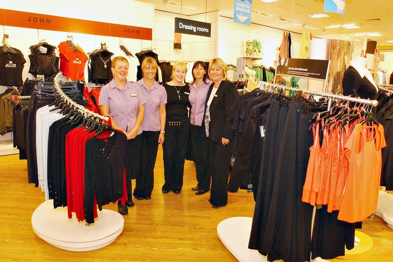 These staff members were pictured in 2004 on the 10th anniversary of Sunday trading. 