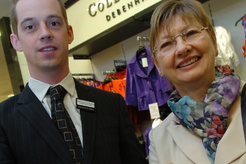 Store manager Graham Hollingworth was on hand to greet a competition winner at the store in 2010.