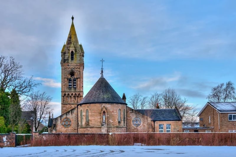 The church building was constructed in 1865, and was designed by George Goldie in a Gothic revival style. The church still holds weekly services for the Wishaw community.