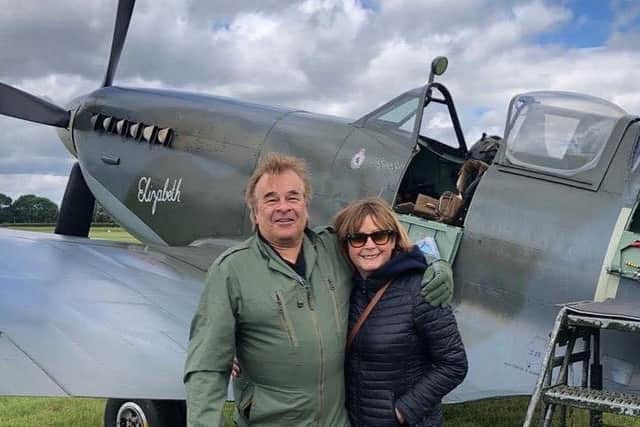 Dave Copley with his wife Jacqui, who bought him a Spitfire flight for his 60th birthday