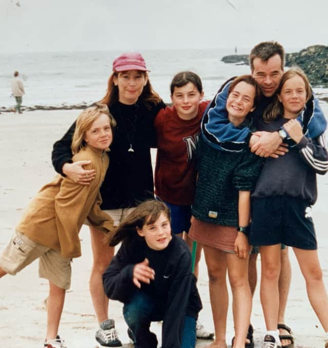 Dave Copley with his second wife Jacqui and their daughters in 1997, the year after they met