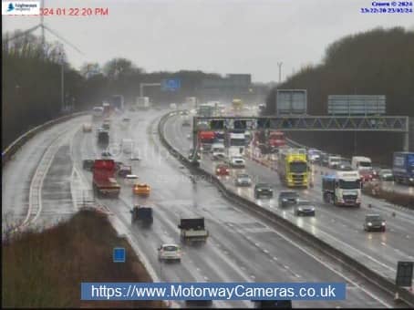Flooding has closed two lanes of the M1 near Sheffield.