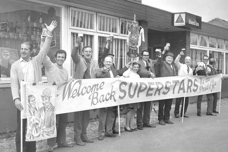 These fans prepared a great welcome home for the Sunderland team after SAFC's 1973 FA Cup Wembley heroics.