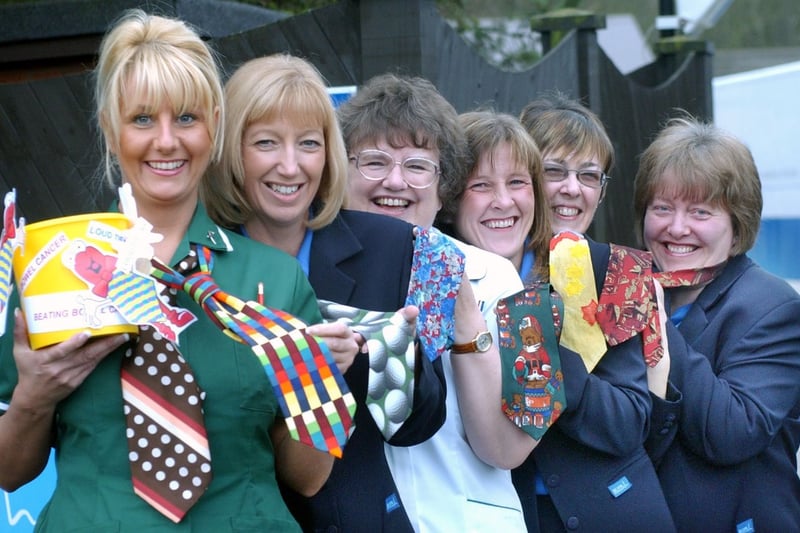 Staff from Washington Hospital wore fancy ties for charity in this photo from 2004.
Here are Lynn Heron, Hilary Tuddenham, Elspeth Pimlott, Eileen Cathrae and Christine Burdis.