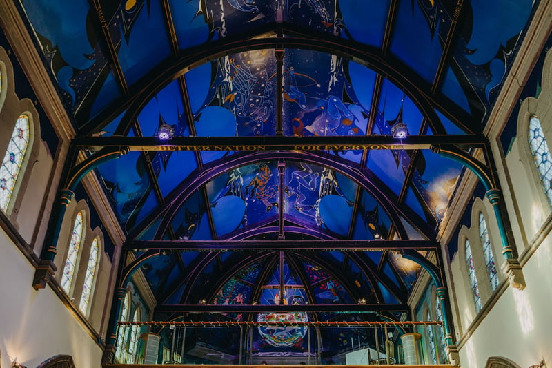 Head along to Òran Mór at the top of Byres Road and look up at the stunning Celestial Ceiling mural by Alasdair Gray which is one of Scotland's largest pieces of public art. 
