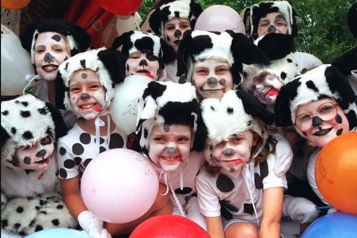 Penwortham Brownies dressed as dalmations for the 1997 procession.