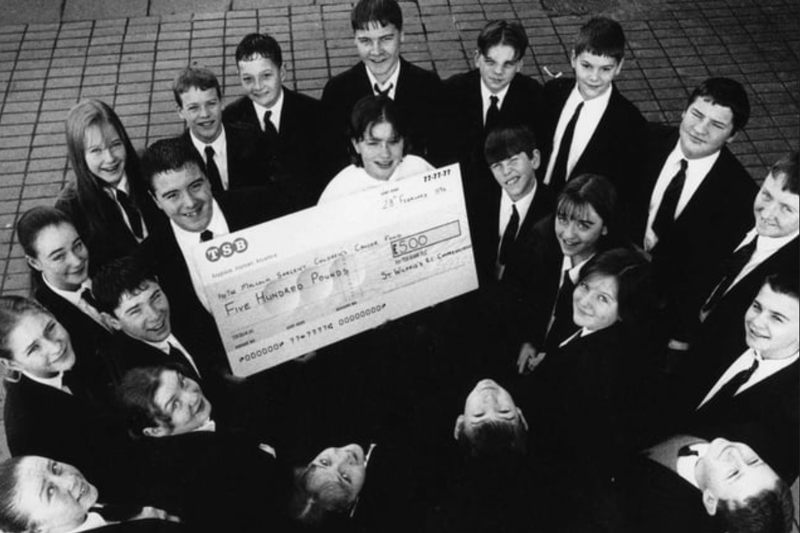 Pupils at St Wilfrids RC College raised cash for Cancer Research in 1996. Who can tell us more?