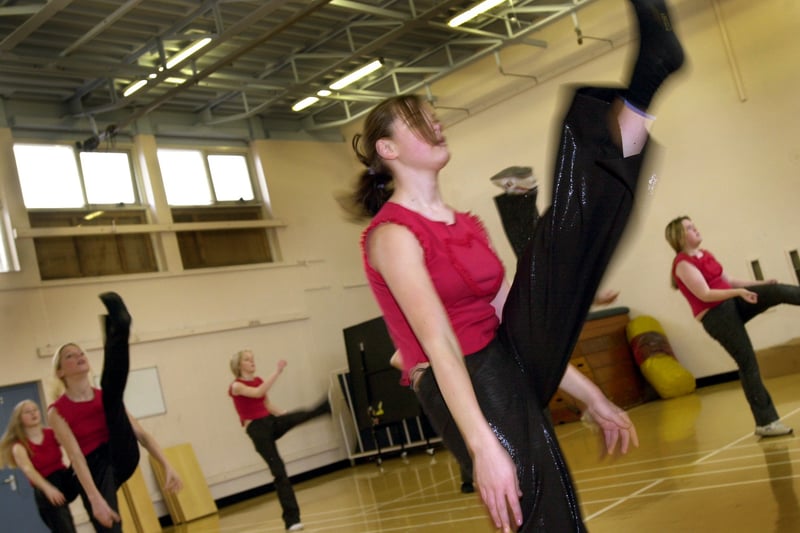 Pupils from Merlyn Rees High School put the finishing touches to a dance routine in  January 2002 ahead of the launch of the new South Leeds Arts College.