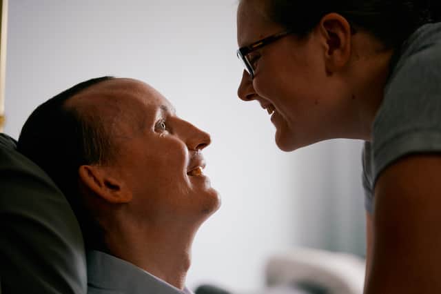 Mike and Zoe, from Sheffield. Mike was diagnosed with Motor Neurone Disease in 2020, shortly after meeting Zoe on the Channel 4 show, First Dates.