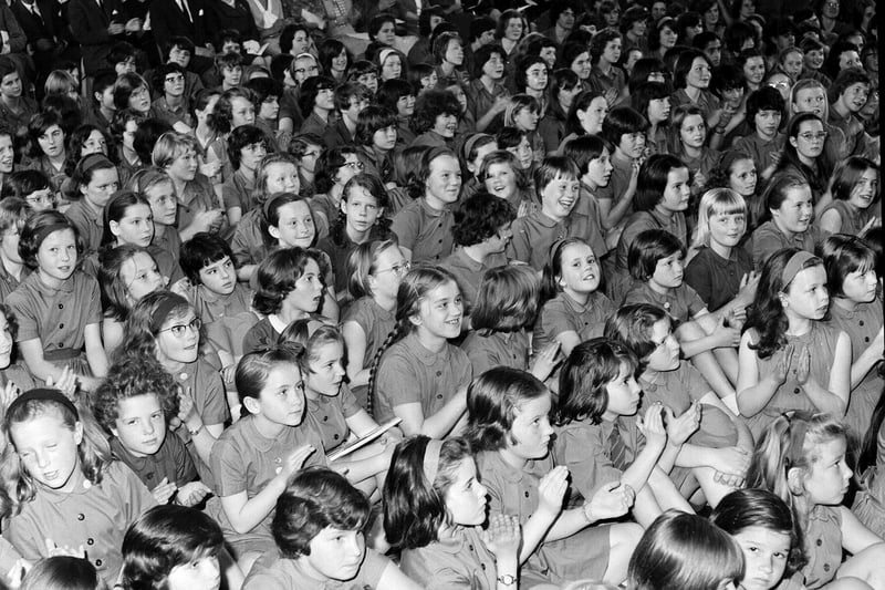 A section of the audience at St Denis' Junior school prizegiving in Edinburgh 1964.
