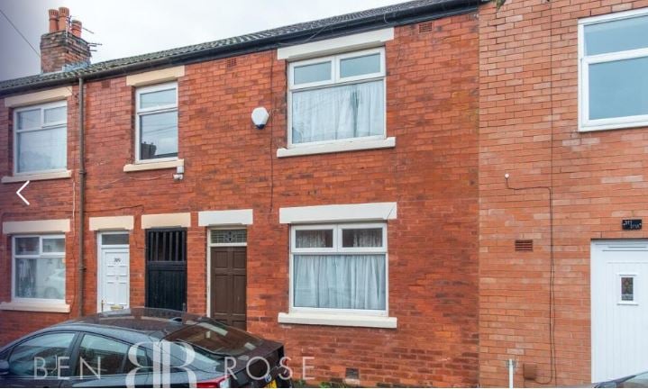 This two-bed terraced house in Cemetery Road, Preston, is being offered at auction for a guide price of £60,000. Agent Ben Rose said: "In need of some renovation throughout, this would make the ideal home for a first time buyer or project home."
