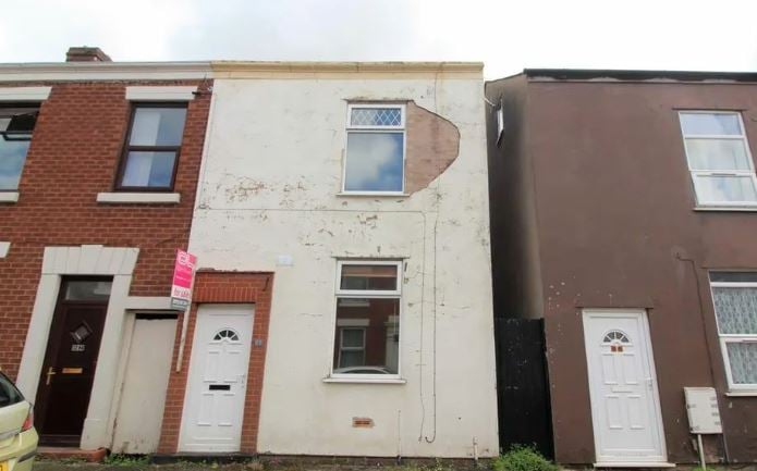 This two-bed terraced house in Inkerman Street, Preston, needs some love. It's being sold by Pattinson Estate Agents via auction, where it's expected to raise at least £75,000.