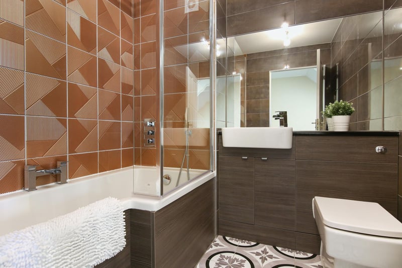 The Midlothian property's well-appointed modern family bathroom.
