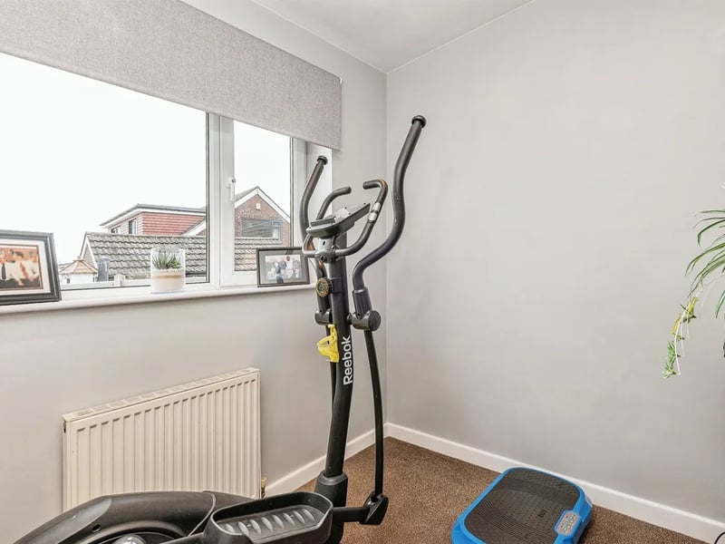 An extra room can be used as an office or a home gym.