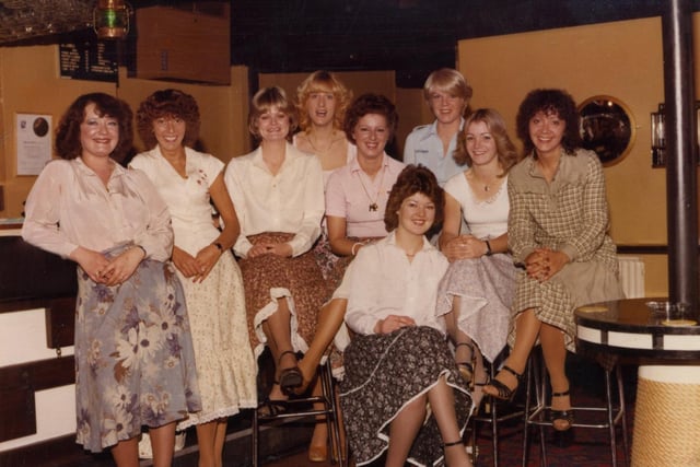 Bar staff at the Buccaneer ( Thornton Lodge) , Skippool Road Thornton 1978 / 1979