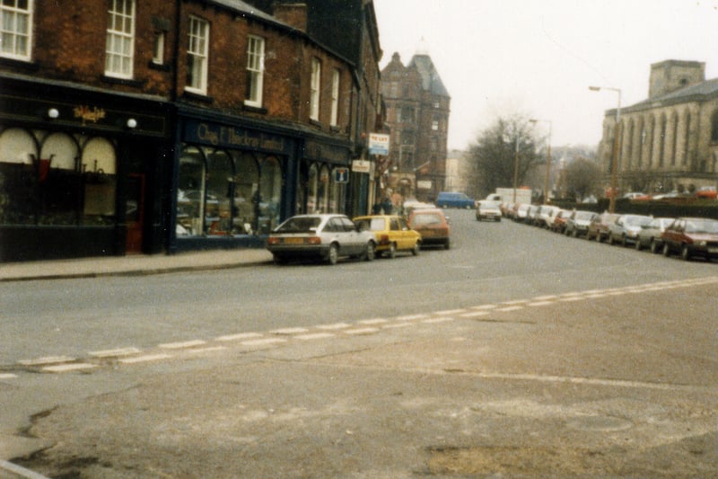 Great George Street seen from the junction with Portland Street. St. George's Church is on the right.