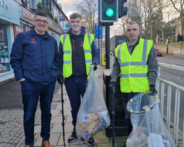 Chris Ashton (left) of Strawberry Student Homes says he is paying his staff to litter pick the streets off Ecclesall Road once a week to combat perceptions that students are litterbugs and flytippers.