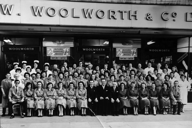 Staff at the Talbot Road Woolworths store in 1960