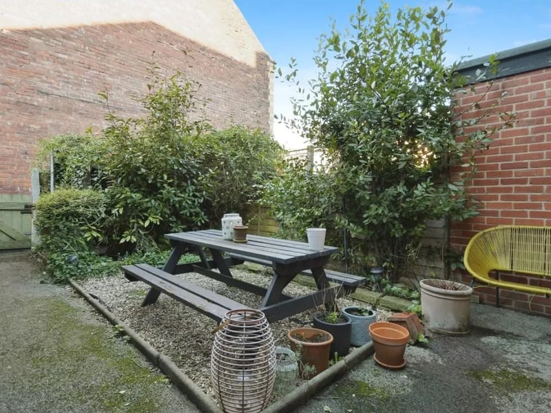 The back garden of the 2-bedroom house in Nether Edge, Sheffield, which is for sale with an asking price of £220,000