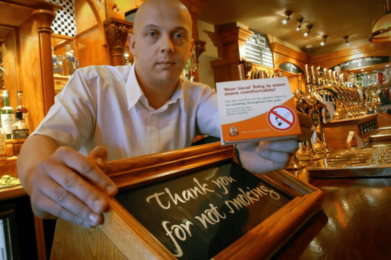 Assistant manager Chris Thompson was in the picture in 2007 at the Britannia in Cleadon on the day it was officially smoke free. 