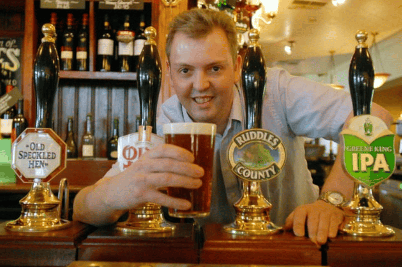 Graeme Jack, manager of the Bamburgh was pictured at the pub 17 years ago after its success in a national real ale competition.