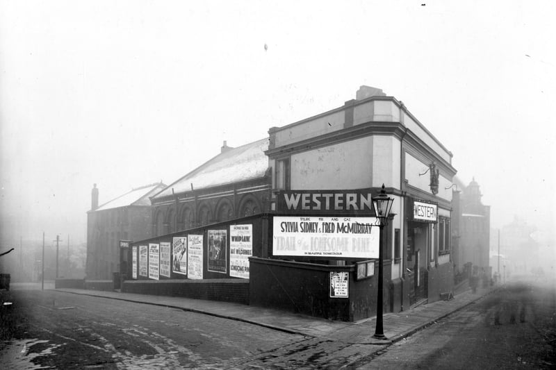 The  Western Talkie cinema on Branch Road in January 1937. It had originally opened as the Pictureland cinema on April 25, 1910, before the name change on November 9, 1933. It closed on May 26, 1956 to re-open in 1957 as the New Western. It was finally closed on December 30, 1960, after a showing of 'The Unforgiven' starring Burt Lancaster. It was then converted to a bingo hall.