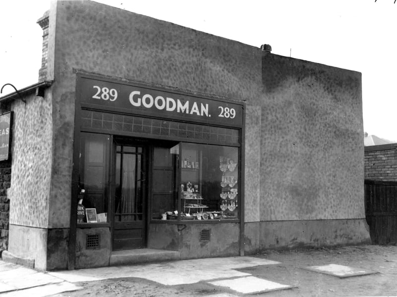 Goodman's cafe on Stanningley Road pictured in March 1937. This building was formerly a Toll-House, the frontage has been altered.