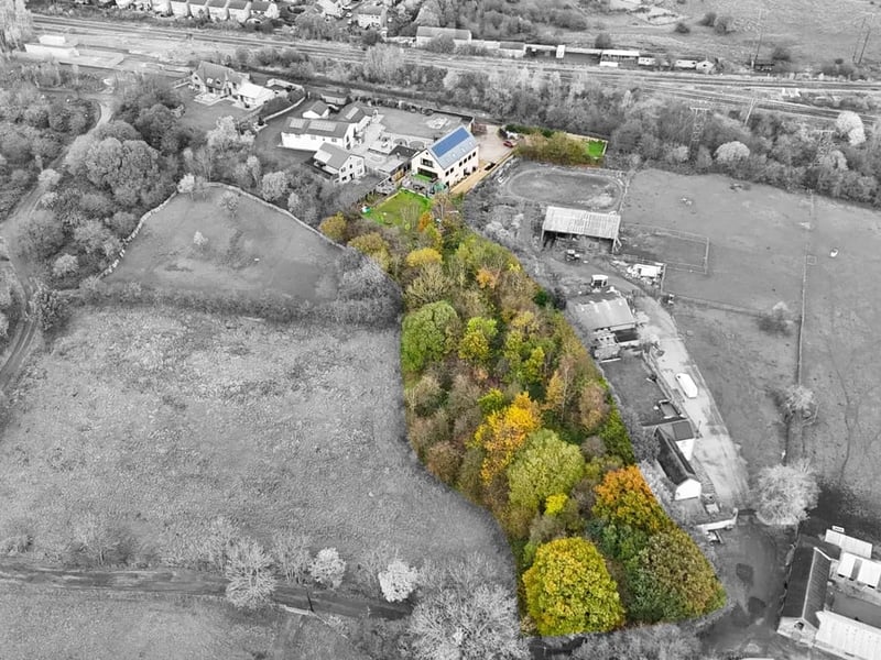 The colour parts of this photograph show the expansive property up for sale. (Photo courtesy of Zoopla)