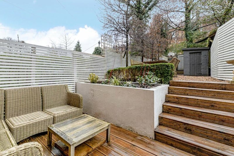 The deck and private garden which is the perfect place to sit on a sunny day in Glasgow.