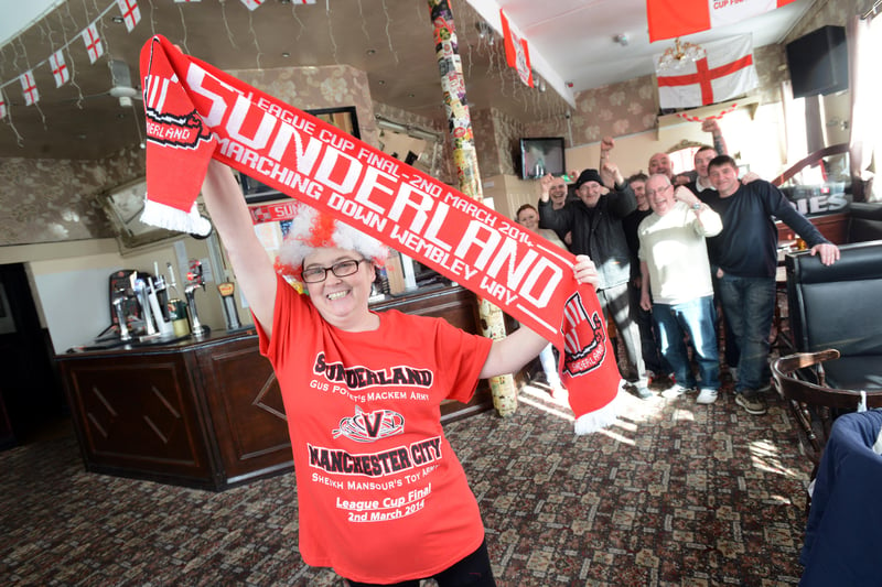 Natalie Connify, manager of Oddies, was ready for the big match as locals prepared to watch the League Cup final in 2014.