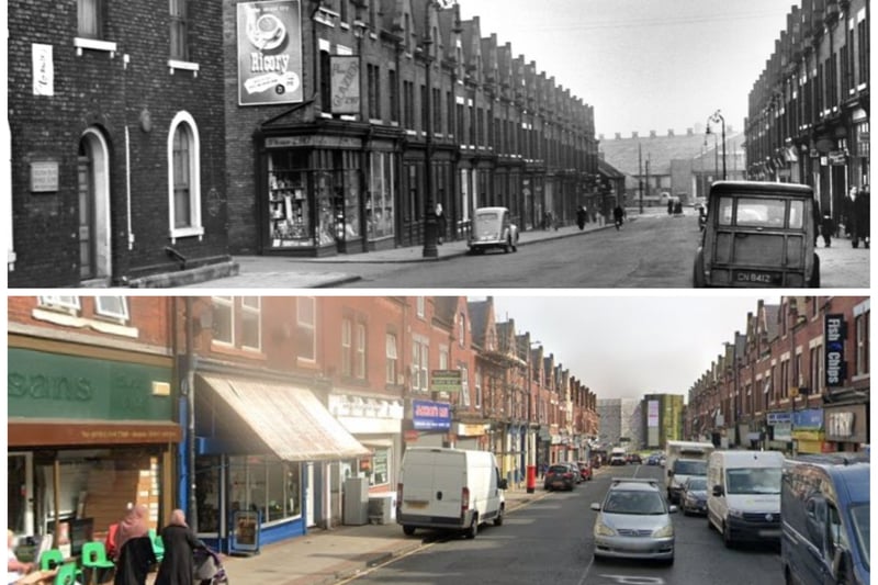 Hylton Road in photos from 1955 and 2023.